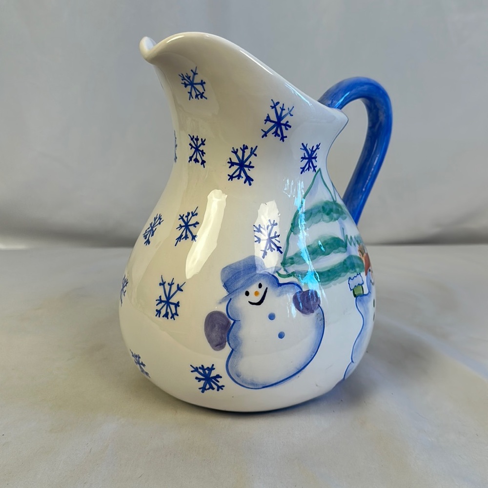 WVL Snowmen and Snowflakes Christmas Pitcher